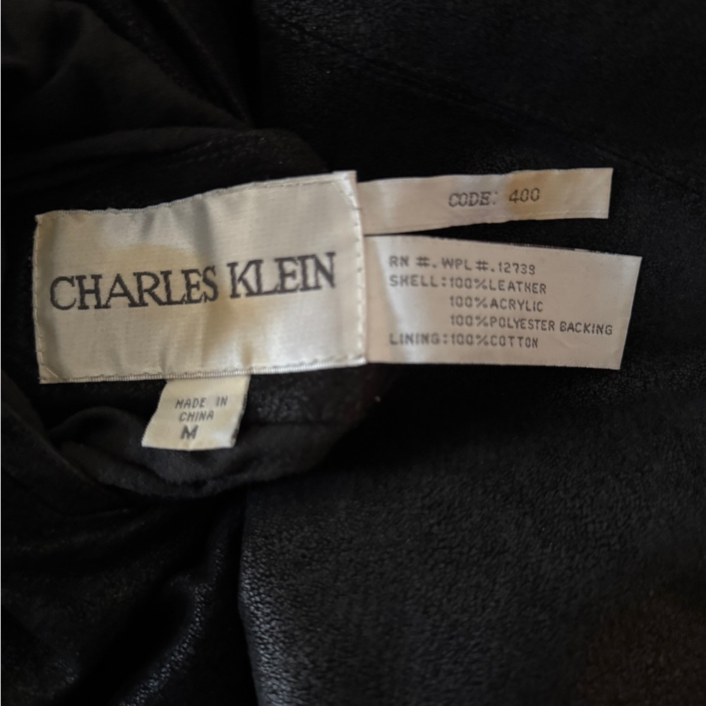 Charles Klein Size Medium Black Suede Brown Faux Fur Reversible Buttoned Jacket - Picture 8 of 16